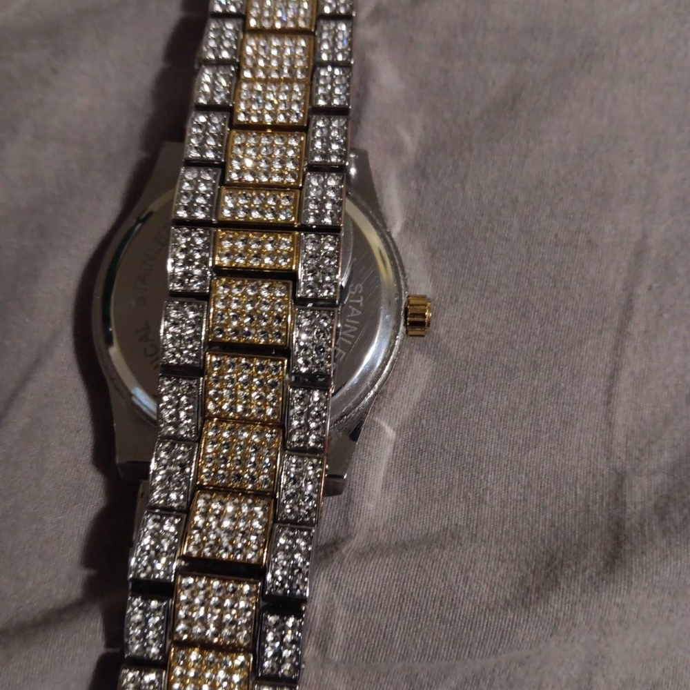 Gold and Silver Diamond Watch